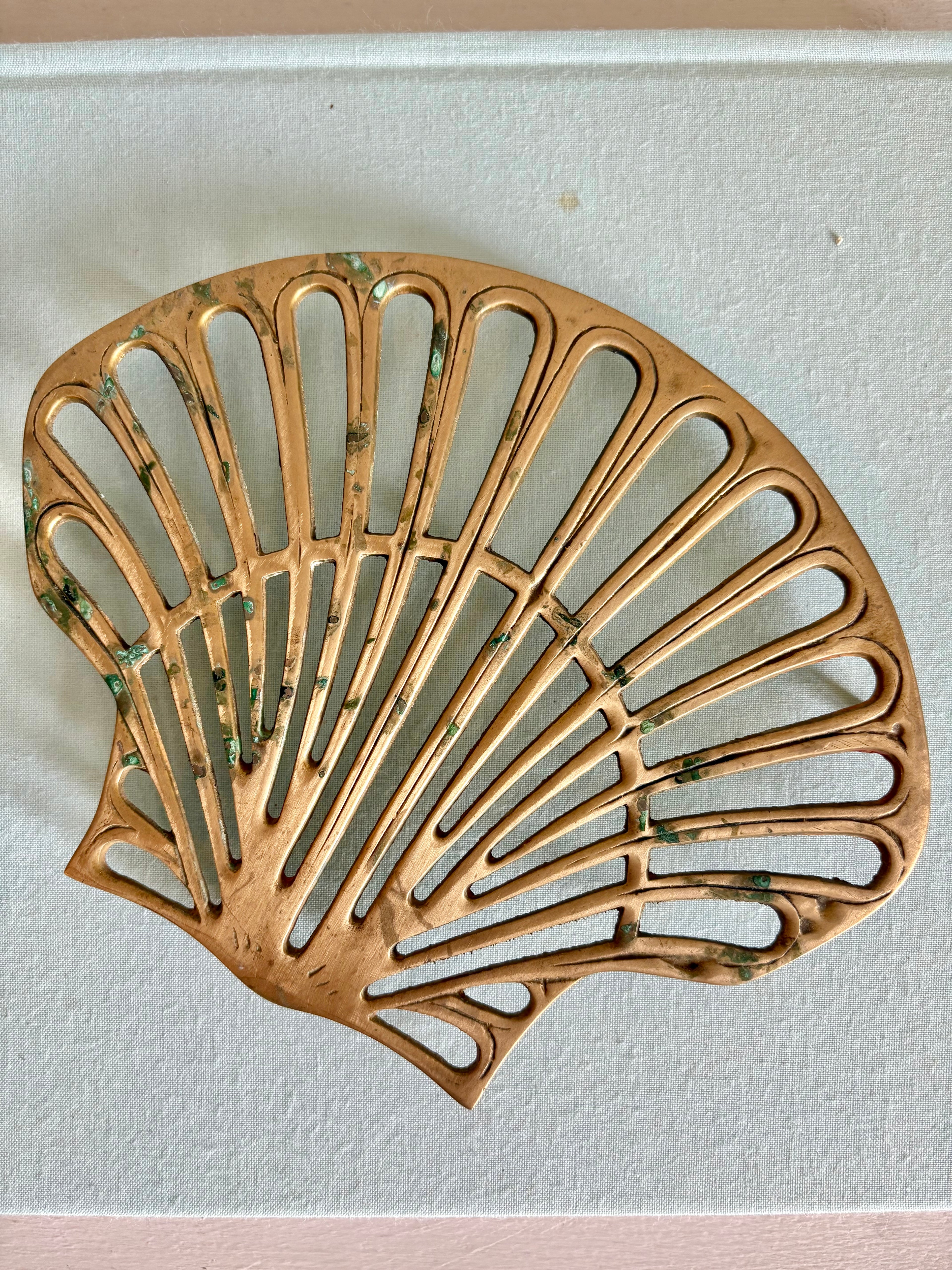 Vintage Brass Shell Trivet