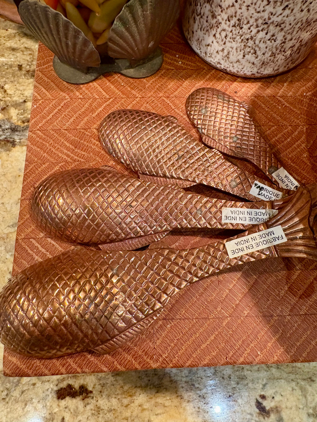 Vintage Copper Fish Measuring Spoons