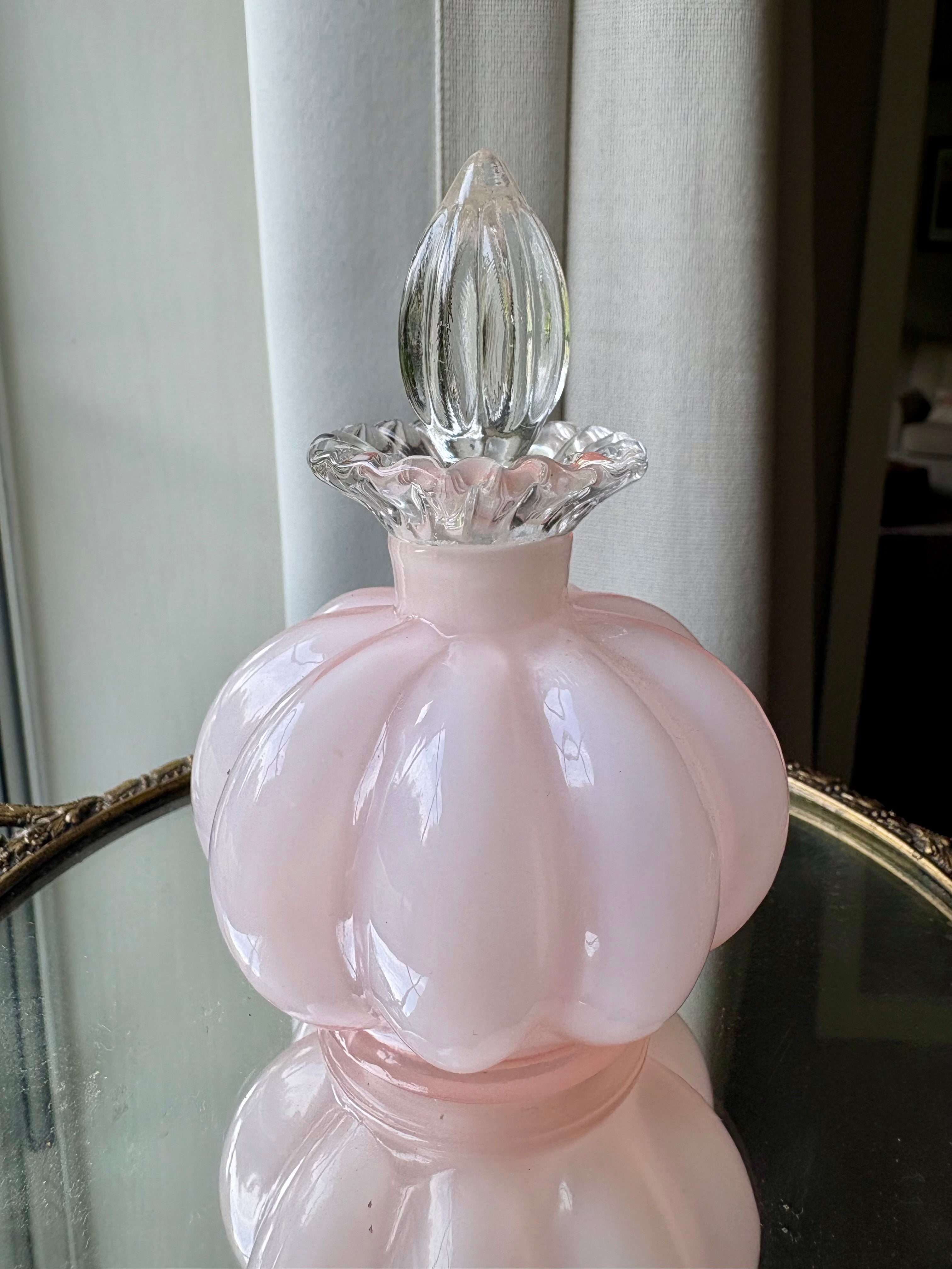 Fenton Pink Melon Perfume Bottle