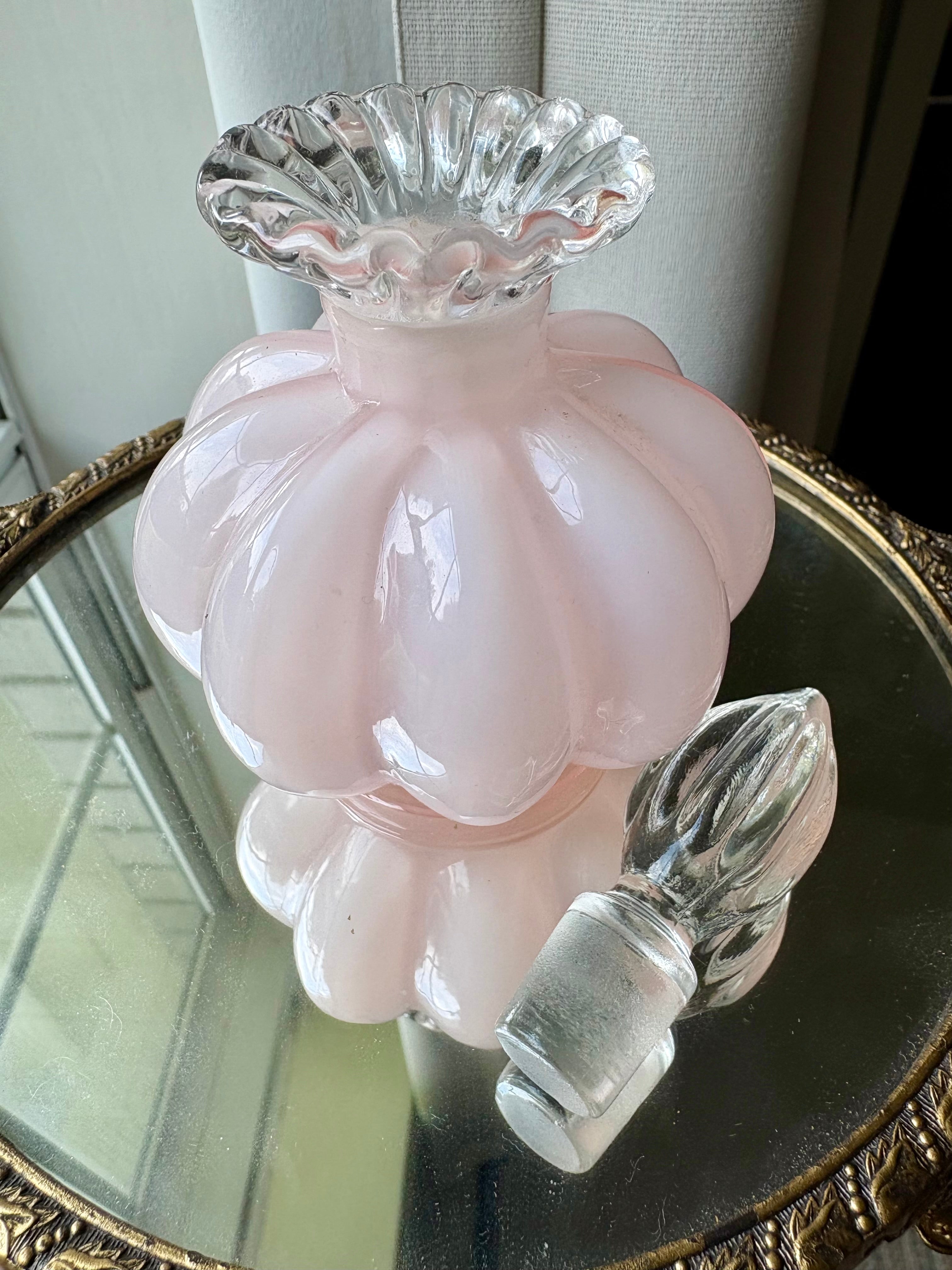 Fenton Pink Melon Perfume Bottle