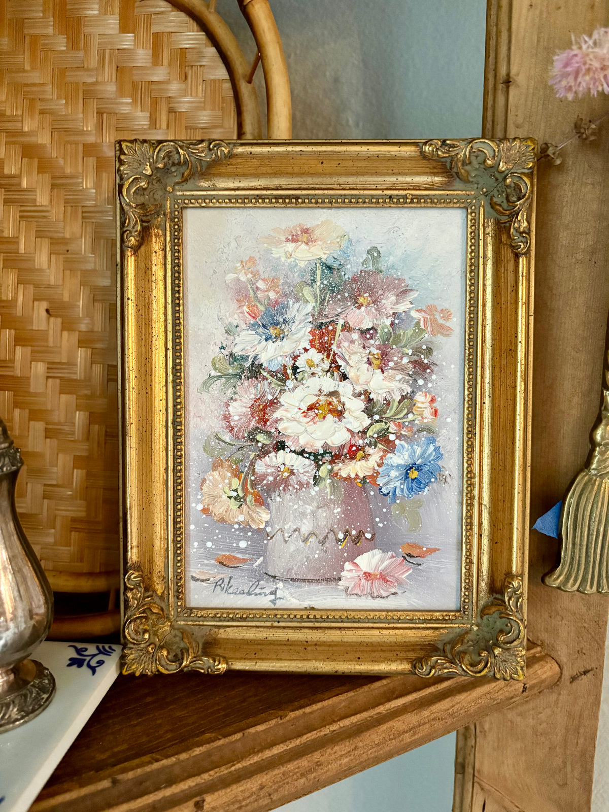 Acrylic on Board Original Floral Painting