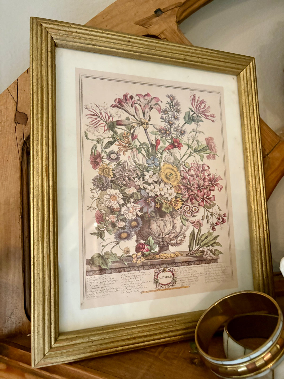 Vintage Robert Furber Framed Botanical Print October