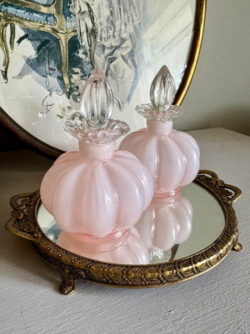 Fenton Pink Melon Perfume Bottle