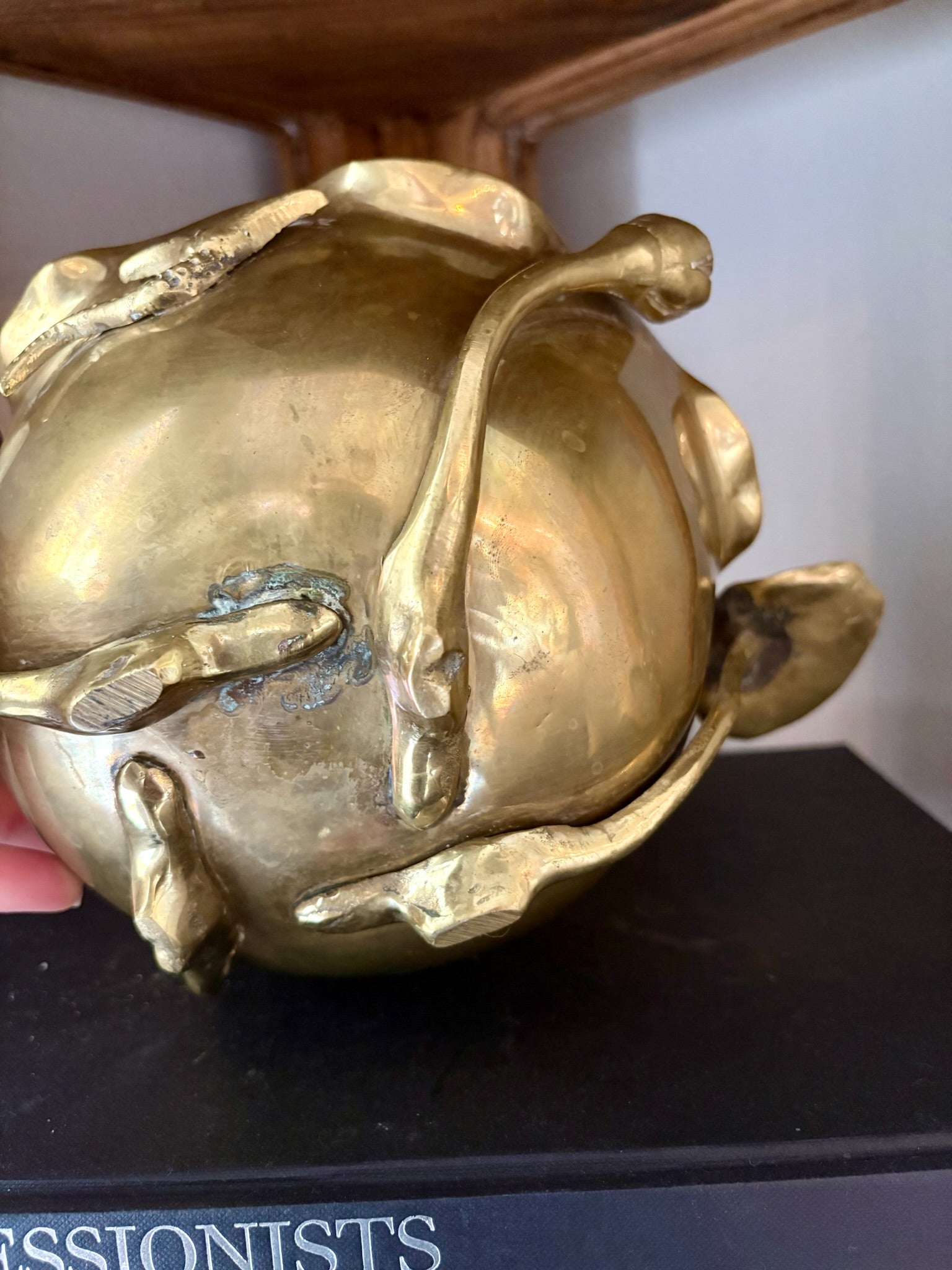 Vintage Brass Lily Pad Bowl