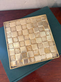 Brass Checkered Footed Riser/Trivet