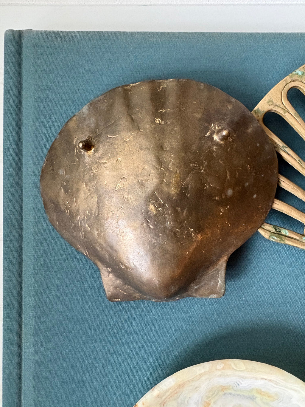 Vintage Brass Footed Shell Bowl