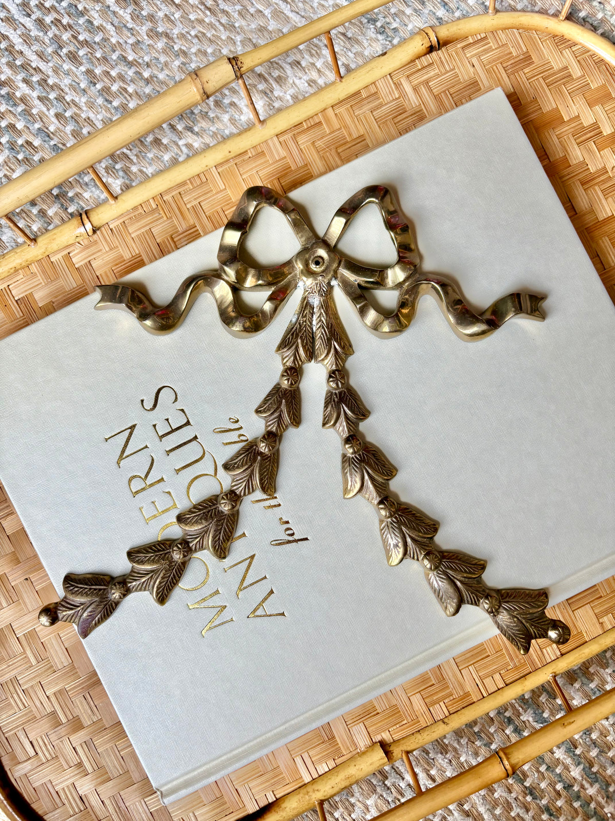 Vintage Brass Bow Wall Decor