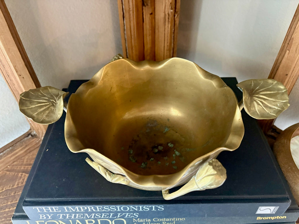 Vintage Brass Lily Pad Bowl