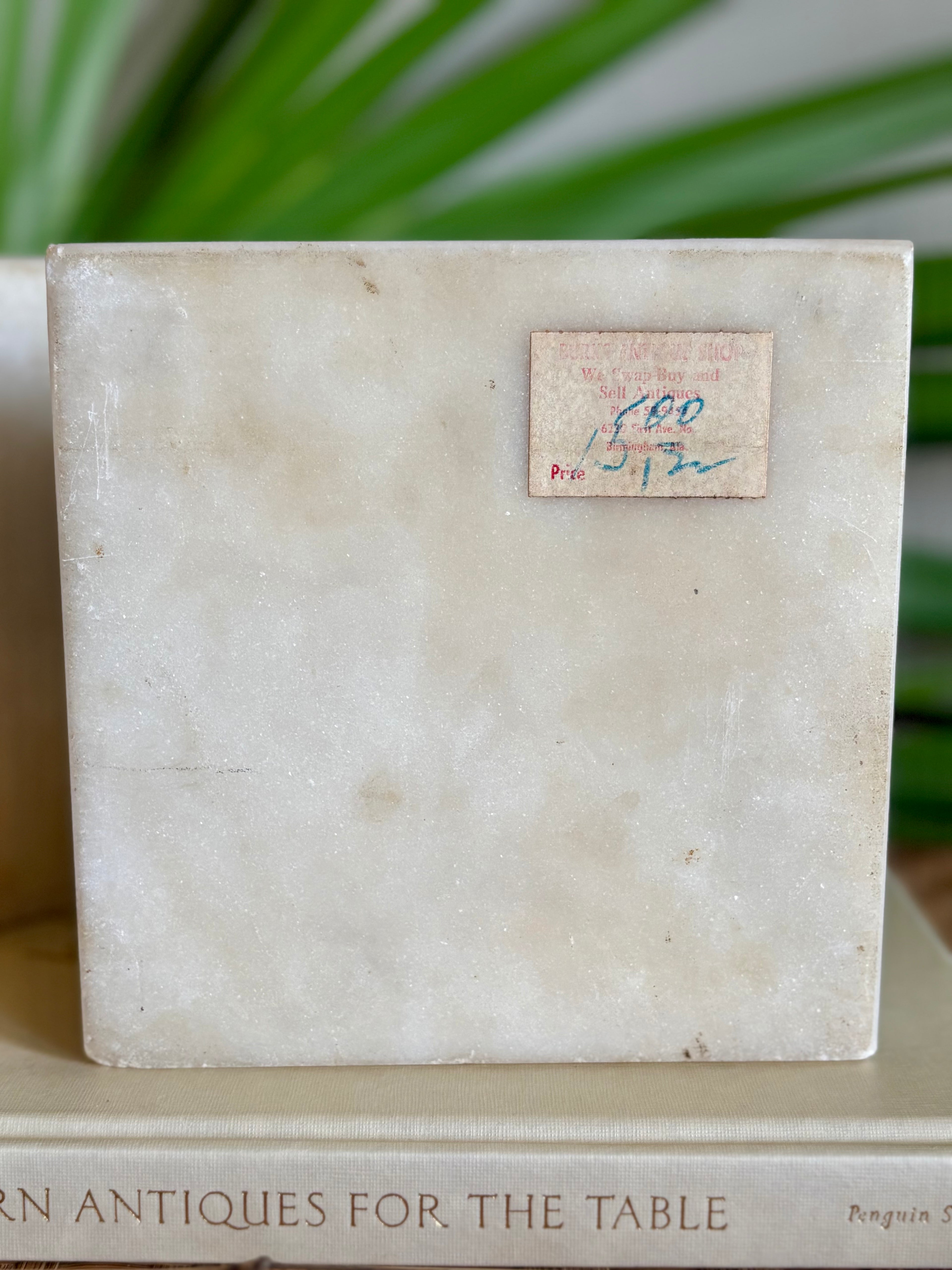 Vintage Marble Bookends, Beige