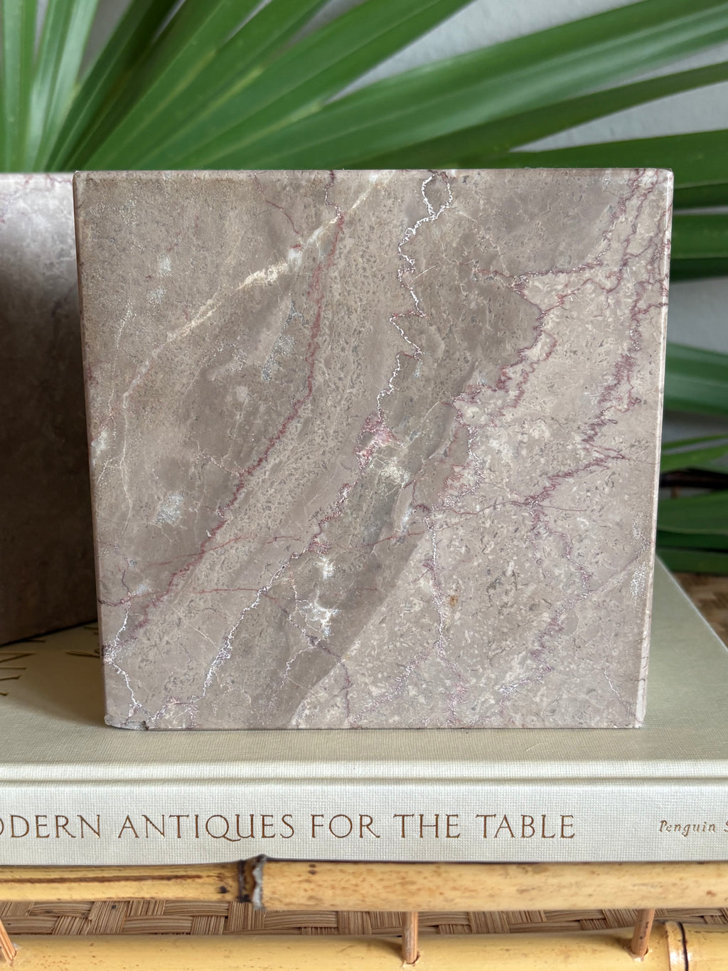 Vintage Marble Bookends, Brown